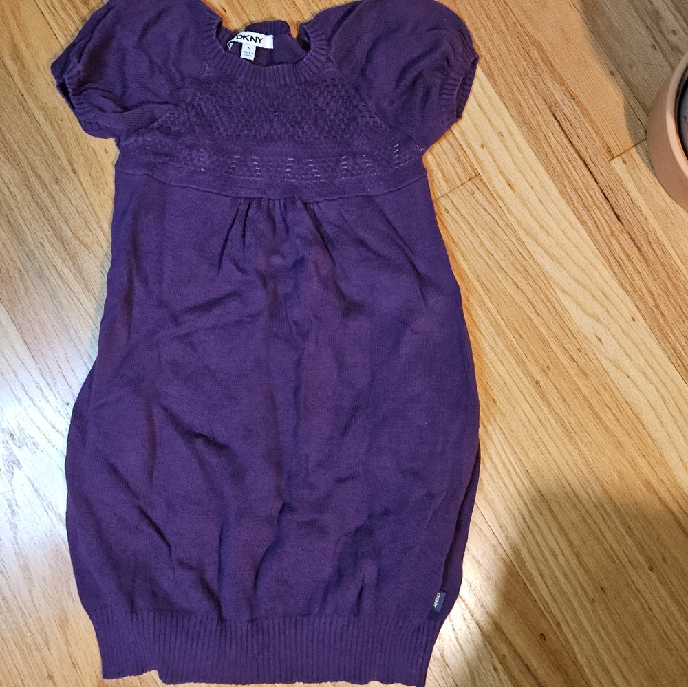 DKNY Kids Sweater Dress in Rich Purple